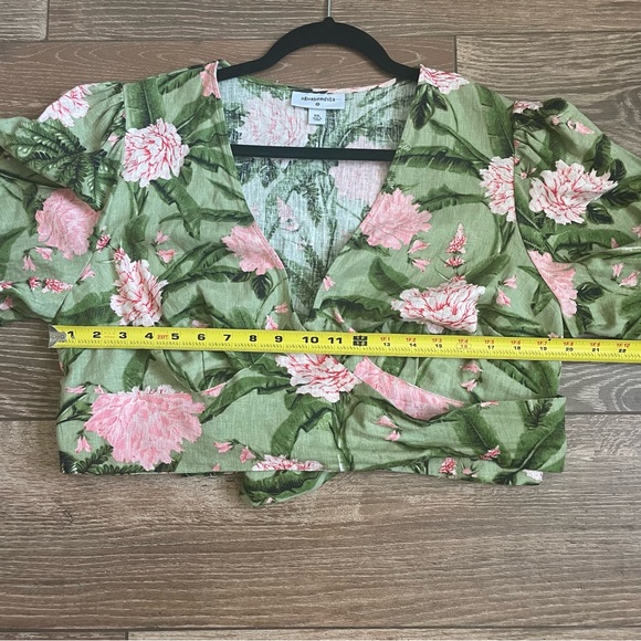 Final Price Agua Bendita x Target Linen Blend Floral Tropical Wrap Crop Top XXL - Picture 5 of 10